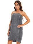 Vislivin Women's Adjustable Snap Bath Wrap - Gray