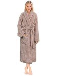 Cozy Fleece Sherpa Bathrobe for Women - Taupe