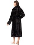 Cozy Fleece Kimono Robe for Women - Black