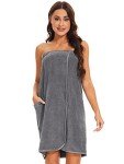 Vislivin Women's Adjustable Snap Bath Wrap - Gray