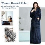 Cozy Long Hooded Fleece Robe for Women