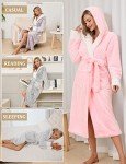 Cozy Hooded Fleece Bathrobe for Women