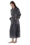 Cozy Gray Fleece Long Robe for Women