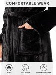 Cozy Fleece Kimono Robe for Women - Black