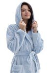 Soft Hooded Plush Fleece Robe for Women