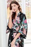 Peacock Print Women's Long Kimono Robe