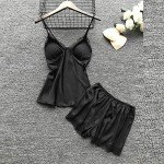 Lace Satin 4-Piece Sleepwear Set for Women
