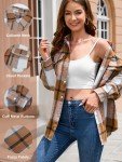 SIMIYA Plaid Shirt Women Long Sleeve Cotton Flannel Shirt Button Down Womens Fall Clothing Trendy Casual Shacket