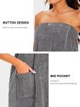 Vislivin Women's Adjustable Snap Bath Wrap - Gray
