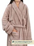 Cozy Fleece Sherpa Bathrobe for Women - Taupe