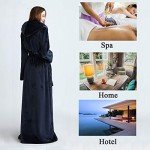 Cozy Long Hooded Fleece Robe for Women