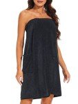 Adjustable Black Wrap Towel for Women S/M