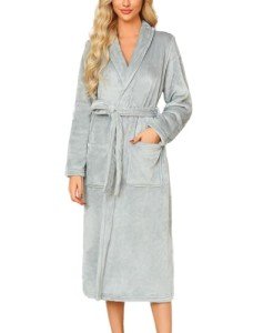ENJOYNIGHT Women's Soft Plush Fleece Bathrobe