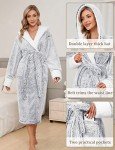 HEEKPEK Hooded Fleece Women's Bathrobe Kimono