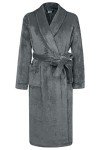 Cozy Gray Fleece Long Robe for Women
