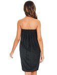 Adjustable Black Wrap Towel for Women S/M