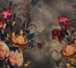 Floral Pocket Kimono Robe for Women - Gray/Black