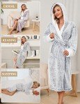 HEEKPEK Hooded Fleece Women's Bathrobe Kimono