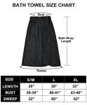 Adjustable Black Wrap Towel for Women S/M