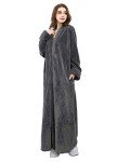 Hellomamma Women's Plush Long Fleece Bathrobe - Grey