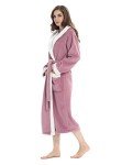 Plush Hooded Bathrobe for Women in Lilac