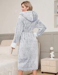 HEEKPEK Hooded Fleece Women's Bathrobe Kimono