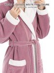 Plush Hooded Bathrobe for Women in Lilac