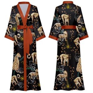 Floral Lightweight Silky Kimono Robes for Women