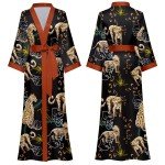 Floral Lightweight Silky Kimono Robes for Women