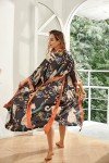 Floral Lightweight Silky Kimono Robes for Women