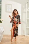 Floral Lightweight Silky Kimono Robes for Women