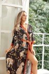Floral Lightweight Silky Kimono Robes for Women