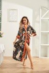 Floral Lightweight Silky Kimono Robes for Women