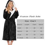 Cozy Hooded Fleece Robe for Women - Black