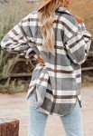 Women's Oversized Long Sleeve Flannel Shirts Collar Button Down Casual Plaid Blouse Tops
