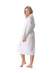 Lightweight White Turkish Linen Waffle Knit Kimono Robe