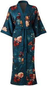 Floral Plus Size Kimono Robe with Pockets