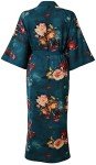 Floral Plus Size Kimono Robe with Pockets