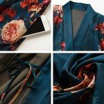 Floral Plus Size Kimono Robe with Pockets