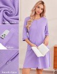Ekouaer Lightweight Lavender Zip-Up Waffle Robe