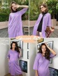 Ekouaer Lightweight Lavender Zip-Up Waffle Robe