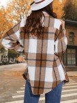 SIMIYA Plaid Shirt Women Long Sleeve Cotton Flannel Shirt Button Down Womens Fall Clothing Trendy Casual Shacket