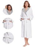 Women's Fleece Hooded Bathrobe - Soft & Cozy