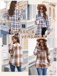 SIMIYA Plaid Shirt Women Long Sleeve Cotton Flannel Shirt Button Down Womens Fall Clothing Trendy Casual Shacket