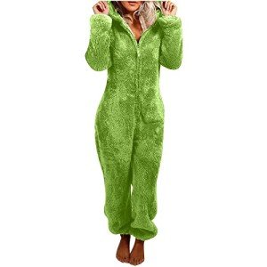 Cozy Plus Size Sherpa Onesie Pajamas for Women