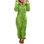Cozy Plus Size Sherpa Onesie Pajamas for Women