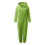 Cozy Plus Size Sherpa Onesie Pajamas for Women