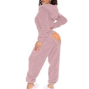 Fuzzy Women's Butt Flap Onesie Pajamas