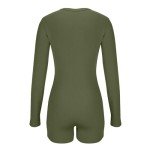 Women's Comfy Ribbed Knit Long Sleeve Bodysuit
