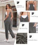 Casual Grey Spaghetti Strap Jumpsuit with Pockets